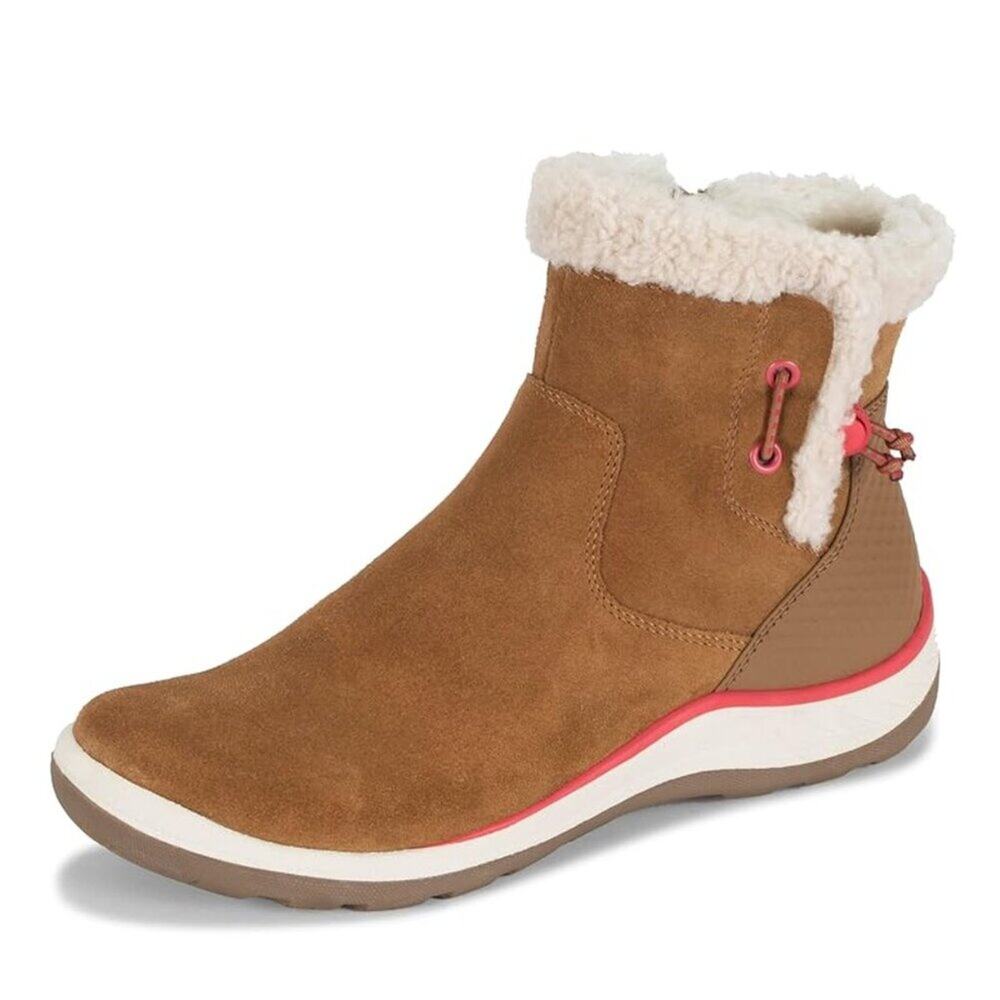 Baretraps Kalina Shearling Winter Ankle Boots cognac brown - 10